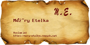 Móry Etelka névjegykártya